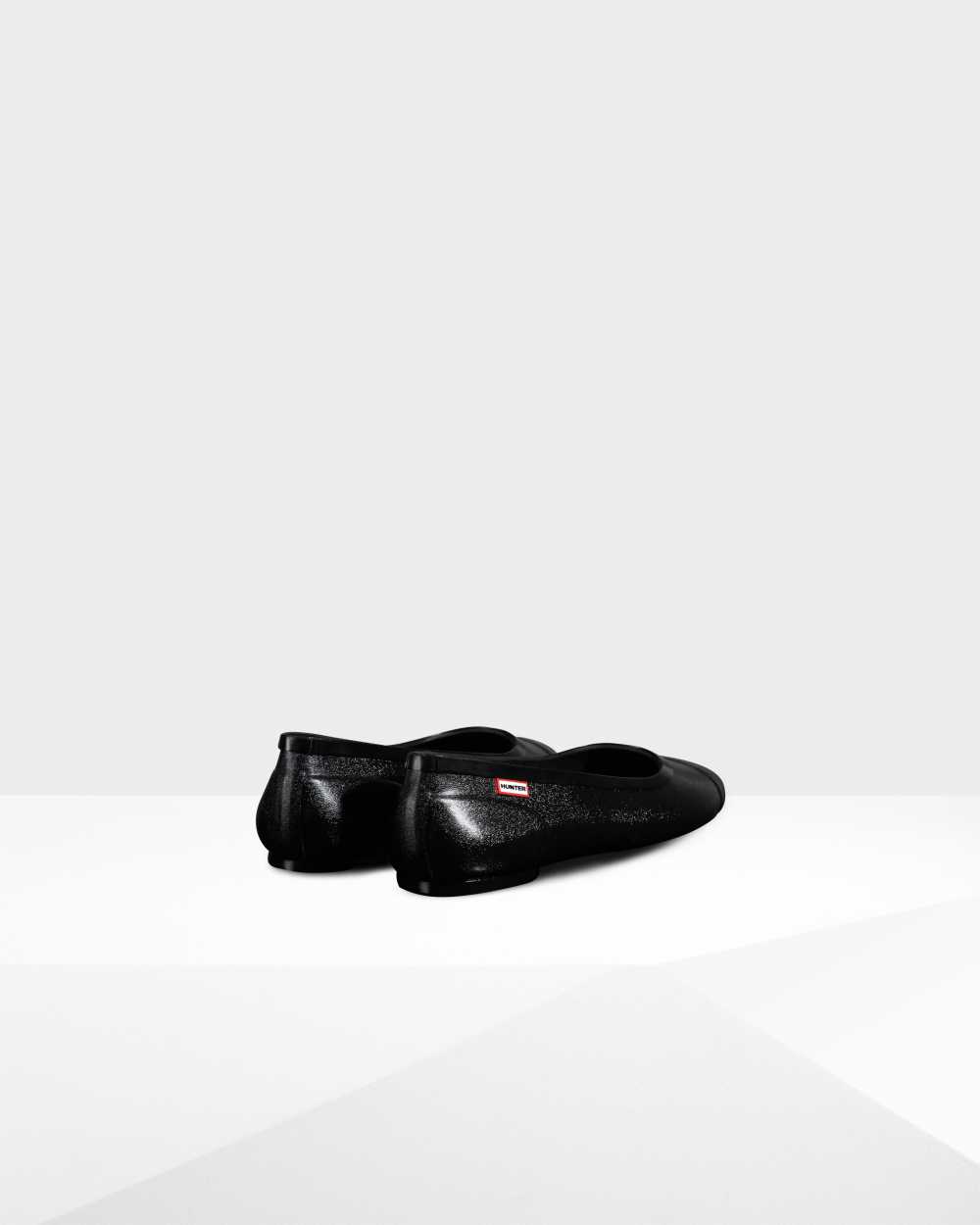 Hunter Original Tour Gloss Women's Ballet Flats NZ-42821F Black